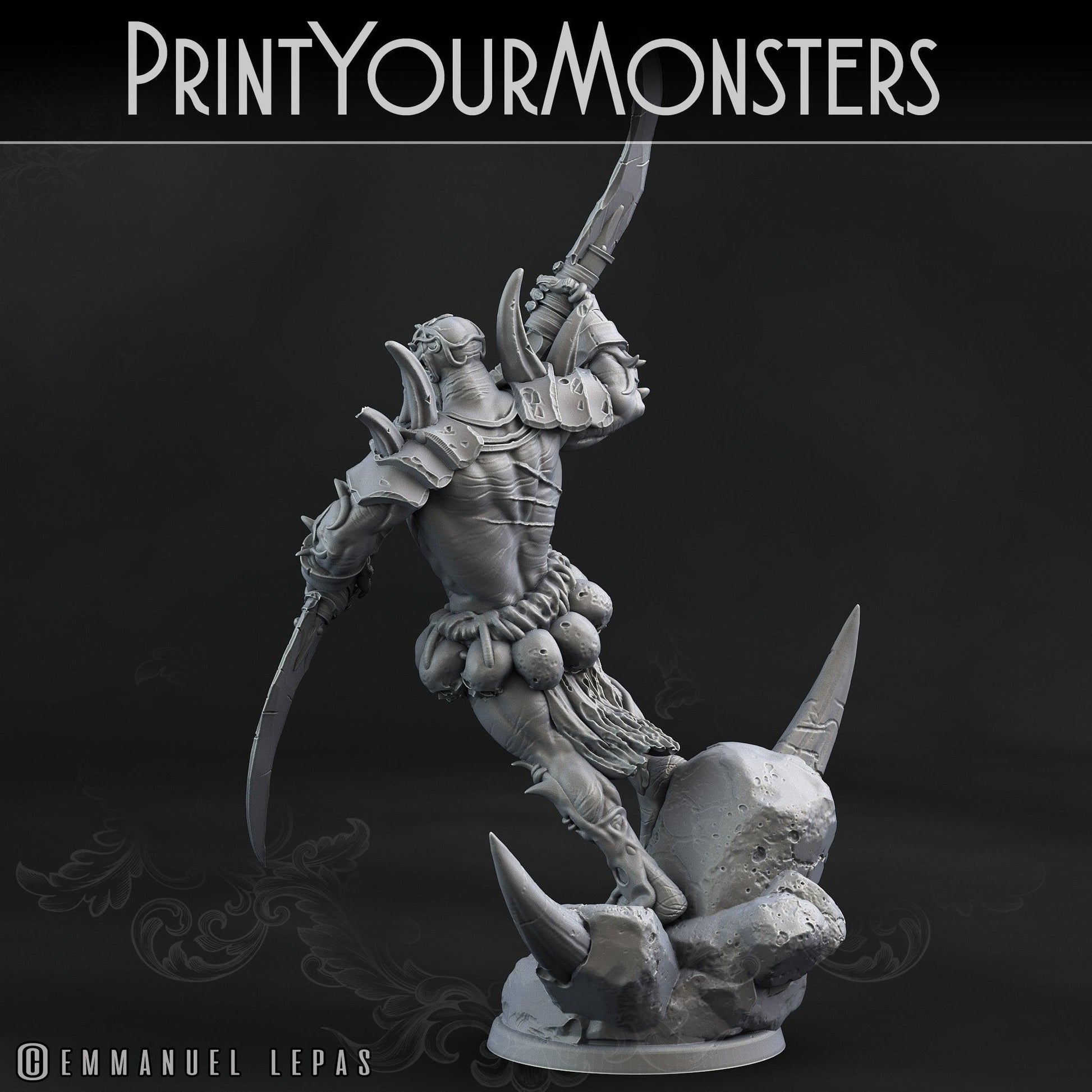 3D Printed Print Your Monsters Orc Warrior 2 Desert Orcs Set 28mm - 32mm D&D Wargaming - 3D Printing Boss 