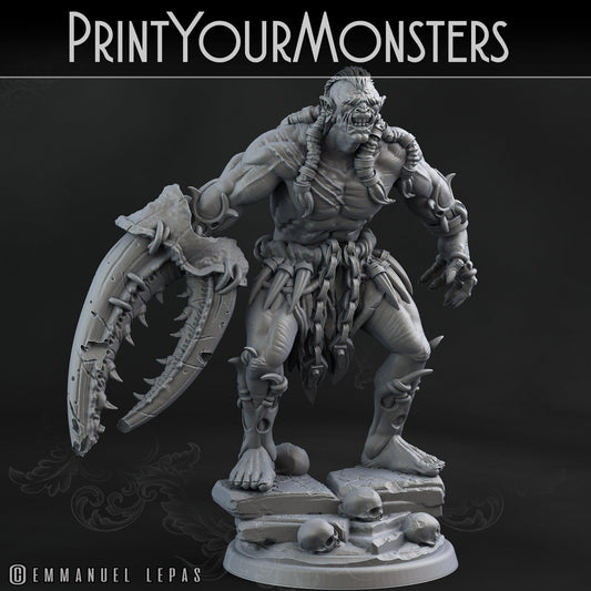 3D Printed Print Your Monsters Orc Warrior 3 Desert Orcs Set 28mm - 32mm D&D Wargaming - 3D Printing Boss 