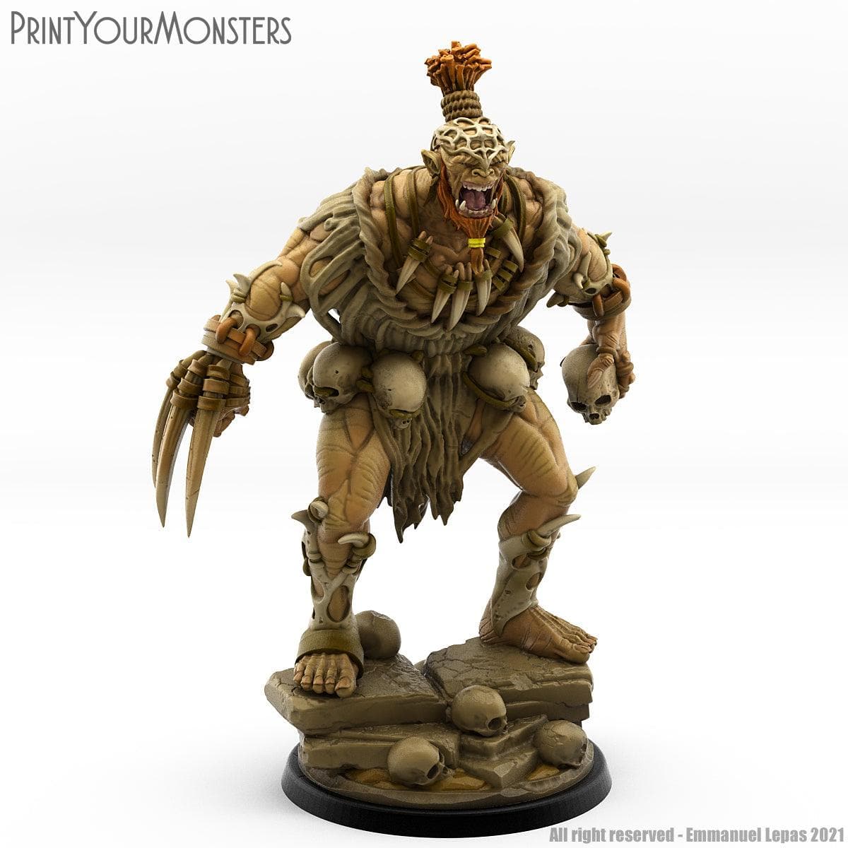 3D Printed Print Your Monsters Orc Warrior 4 Desert Orcs Set 28mm - 32mm D&D Wargaming - 3D Printing Boss 