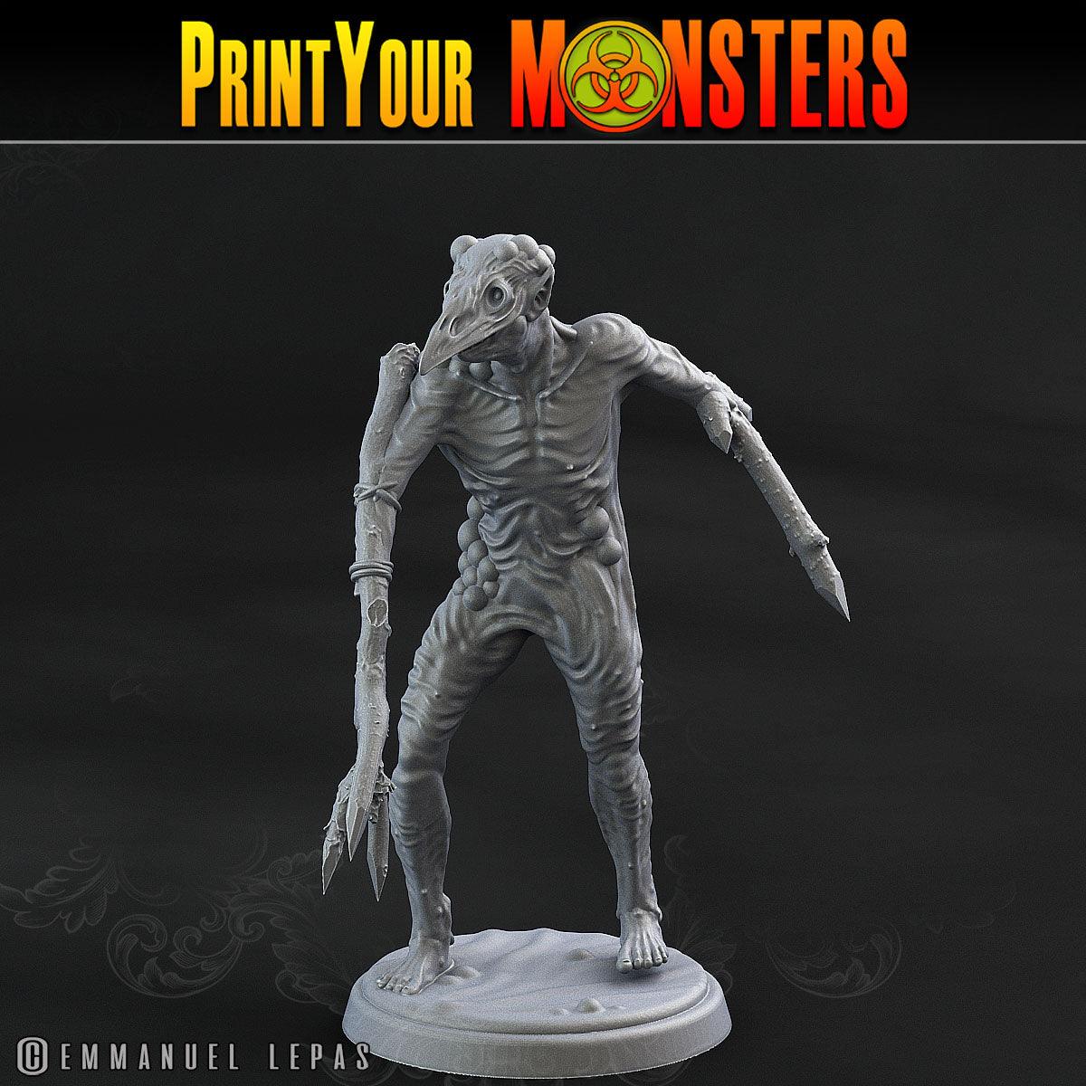 3D Printed Print Your Monsters Plague Men Plague Army Of Spooky Swamp Set 28mm - 32mm D&D Wargaming - 3D Printing Boss 