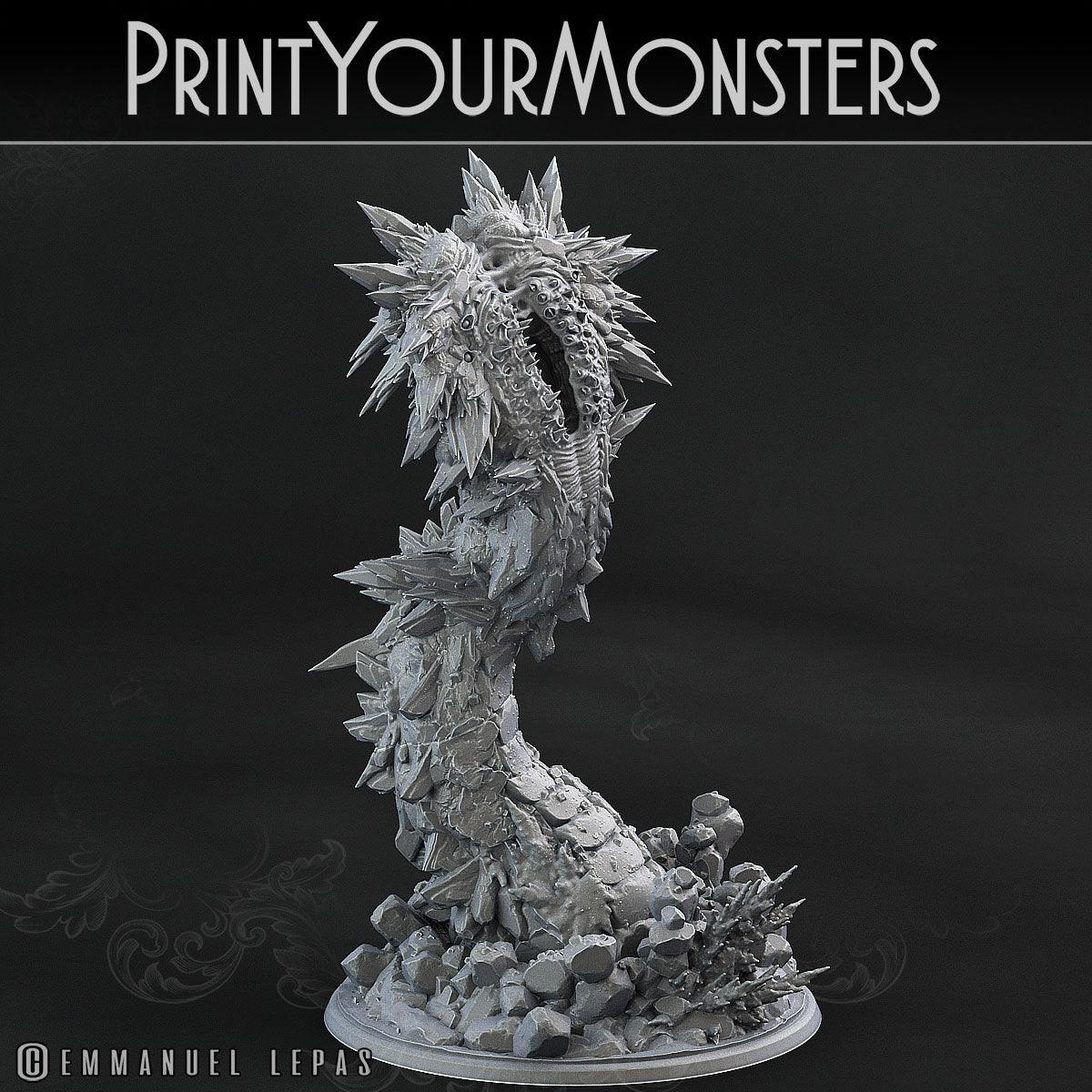 3D Printed Print Your Monsters Rimesquam Worm The Wrath of Gloomrime Monsters Part II Set 28mm - 32mm D&D Wargaming - 3D Printing Boss 