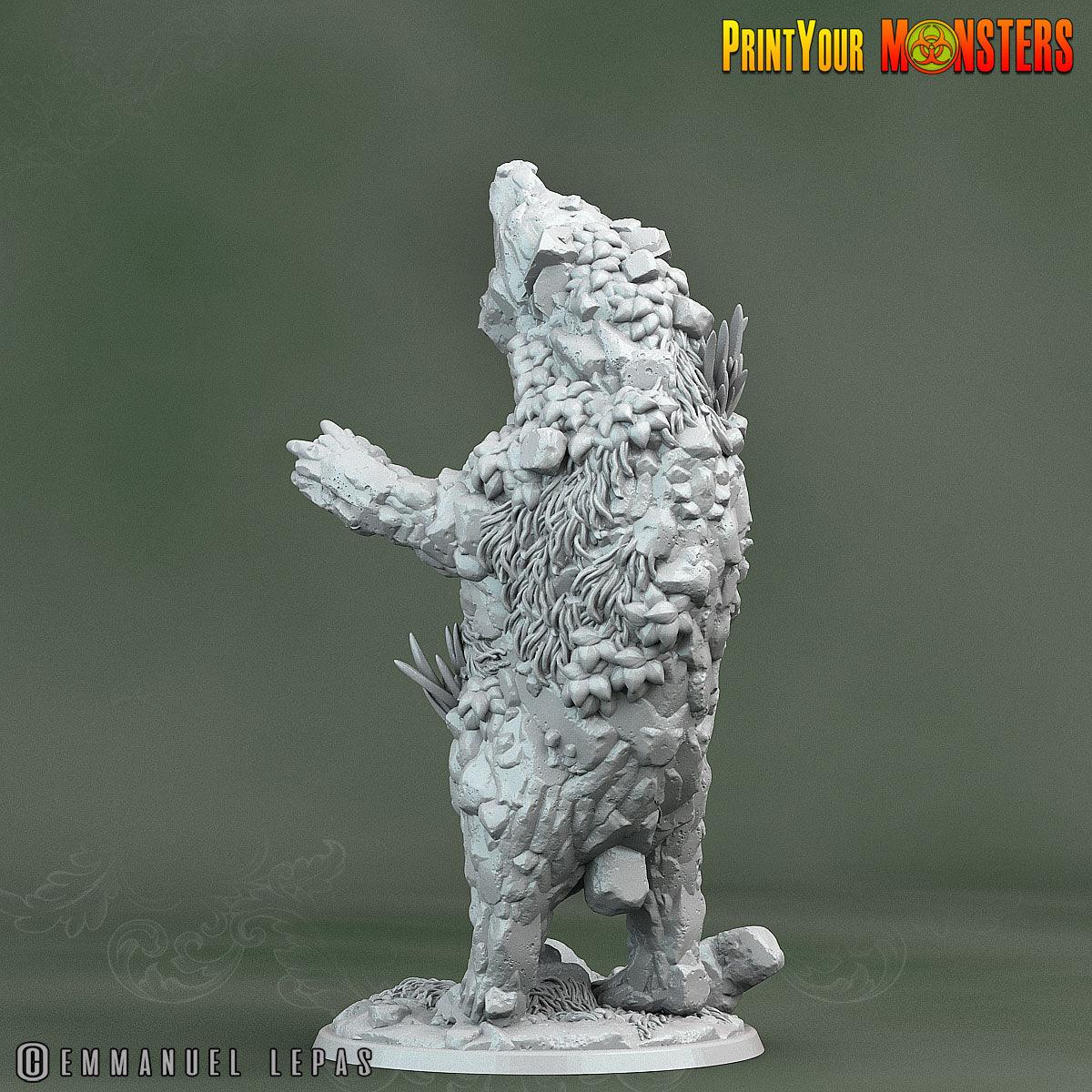 3D Printed Print Your Monsters Rock Bear Rock Monsters From Magic Valley Set 28mm - 32mm D&D Wargaming - 3D Printing Boss 