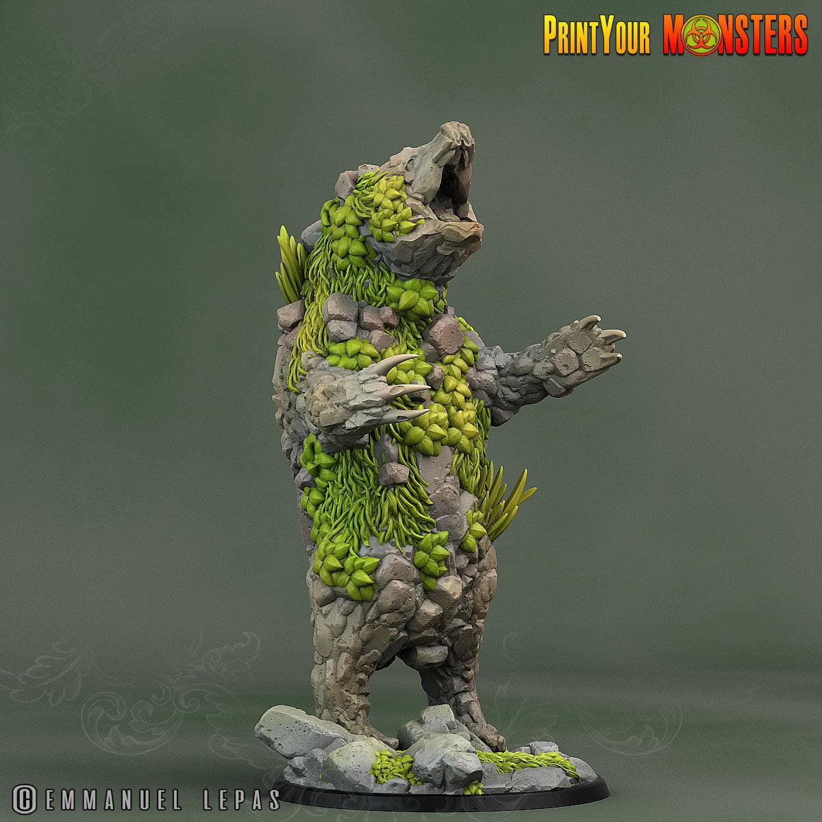 3D Printed Print Your Monsters Rock Bear Rock Monsters From Magic Valley Set 28mm - 32mm D&D Wargaming - 3D Printing Boss 