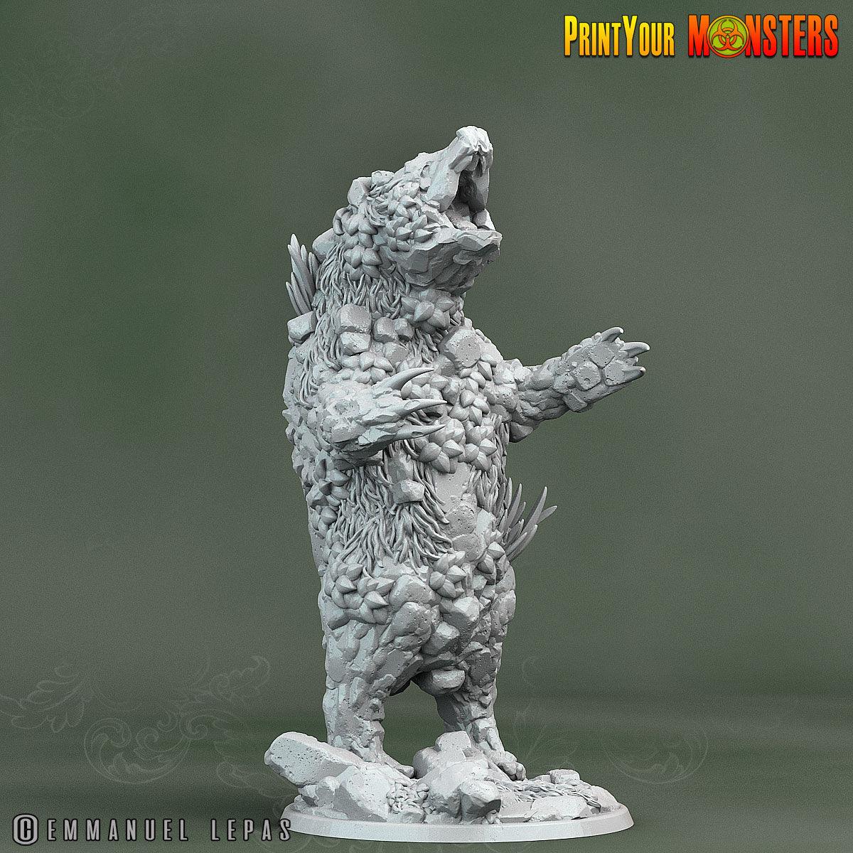 3D Printed Print Your Monsters Rock Bear Rock Monsters From Magic Valley Set 28mm - 32mm D&D Wargaming - 3D Printing Boss 