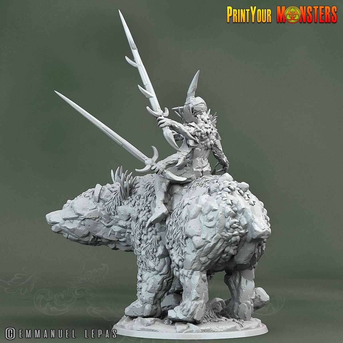 3D Printed Print Your Monsters Rock Champion Rock Monsters From Magic Valley Set 28mm - 32mm D&D Wargaming - 3D Printing Boss 