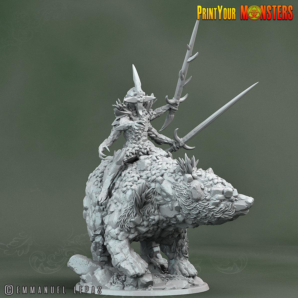 3D Printed Print Your Monsters Rock Champion Rock Monsters From Magic Valley Set 28mm - 32mm D&D Wargaming - 3D Printing Boss 