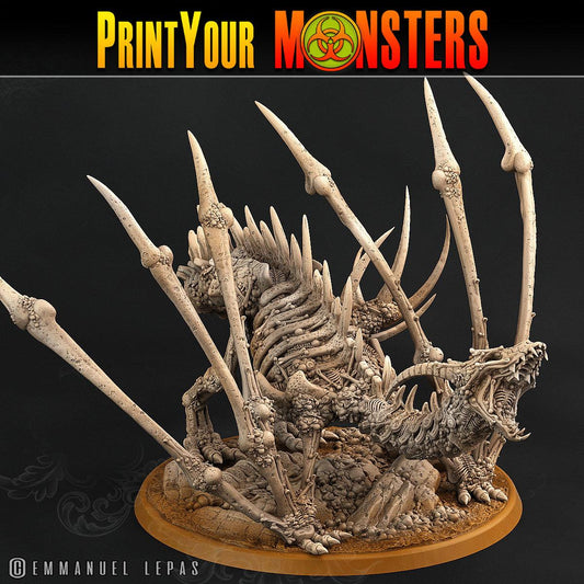 3D Printed Print Your Monsters Screaming Bone Dragon Land of Bones Set 28mm - 32mm D&D Wargaming - 3D Printing Boss 