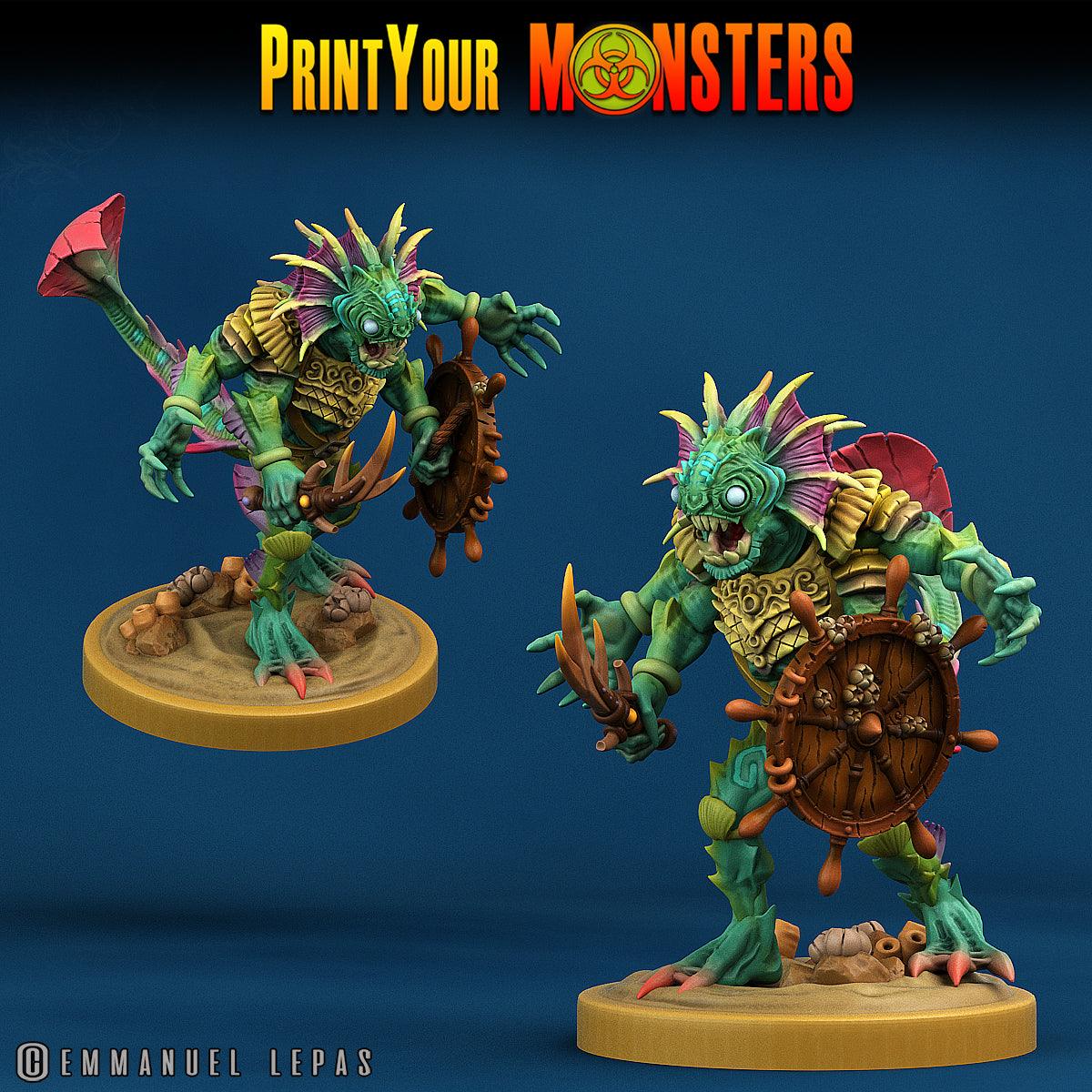 3D Printed Print Your Monsters Searakins The Searakin Domination Set 28mm - 32mm D&D Wargaming - 3D Printing Boss 