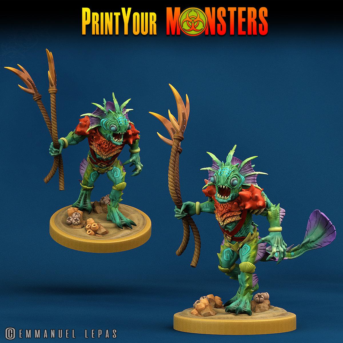 3D Printed Print Your Monsters Searakins The Searakin Domination Set 28mm - 32mm D&D Wargaming - 3D Printing Boss 