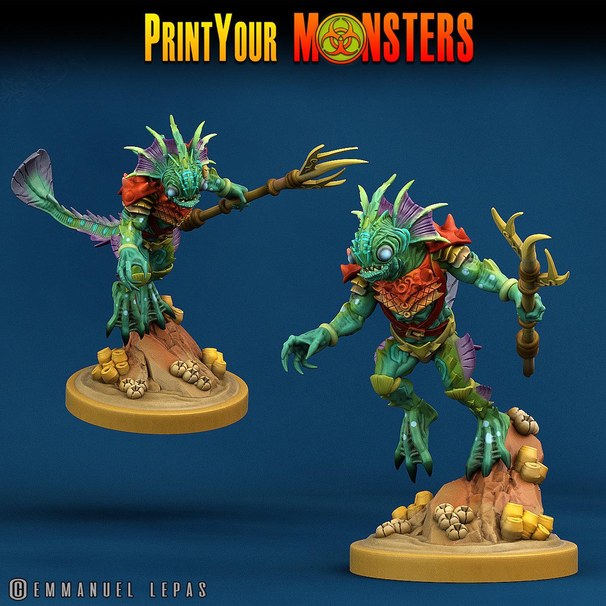 3D Printed Print Your Monsters Searakins The Searakin Domination Set 28mm - 32mm D&D Wargaming - 3D Printing Boss 