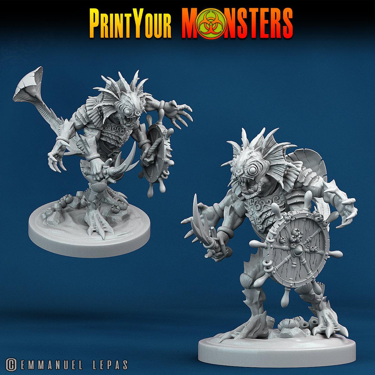 3D Printed Print Your Monsters Searakins The Searakin Domination Set 28mm - 32mm D&D Wargaming - 3D Printing Boss 