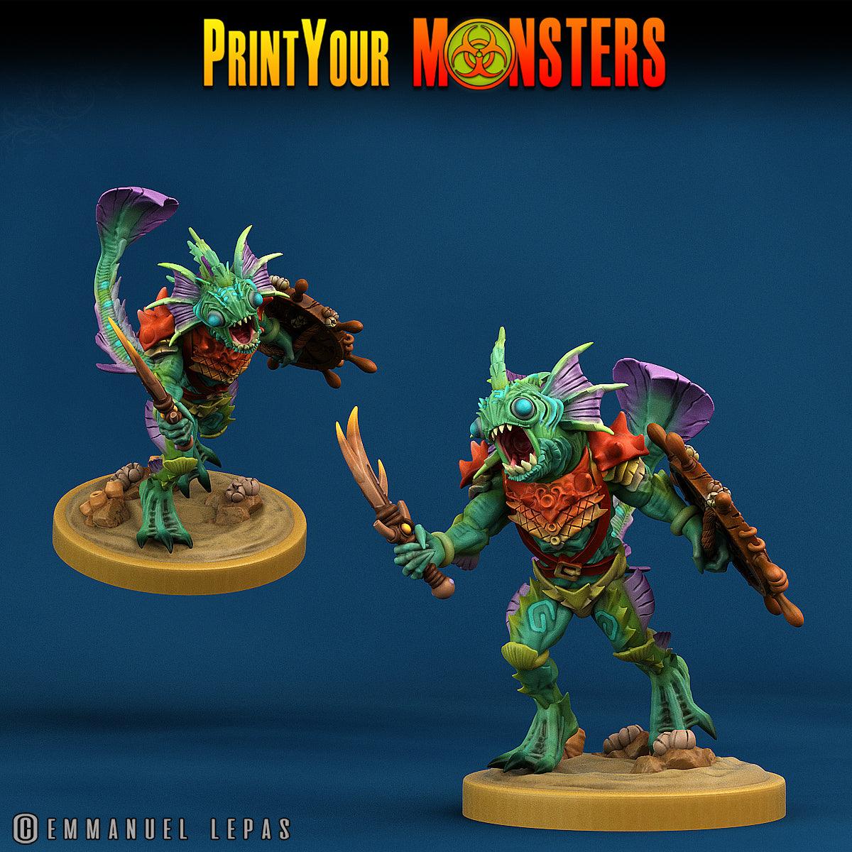 3D Printed Print Your Monsters Searakins The Searakin Domination Set 28mm - 32mm D&D Wargaming - 3D Printing Boss 