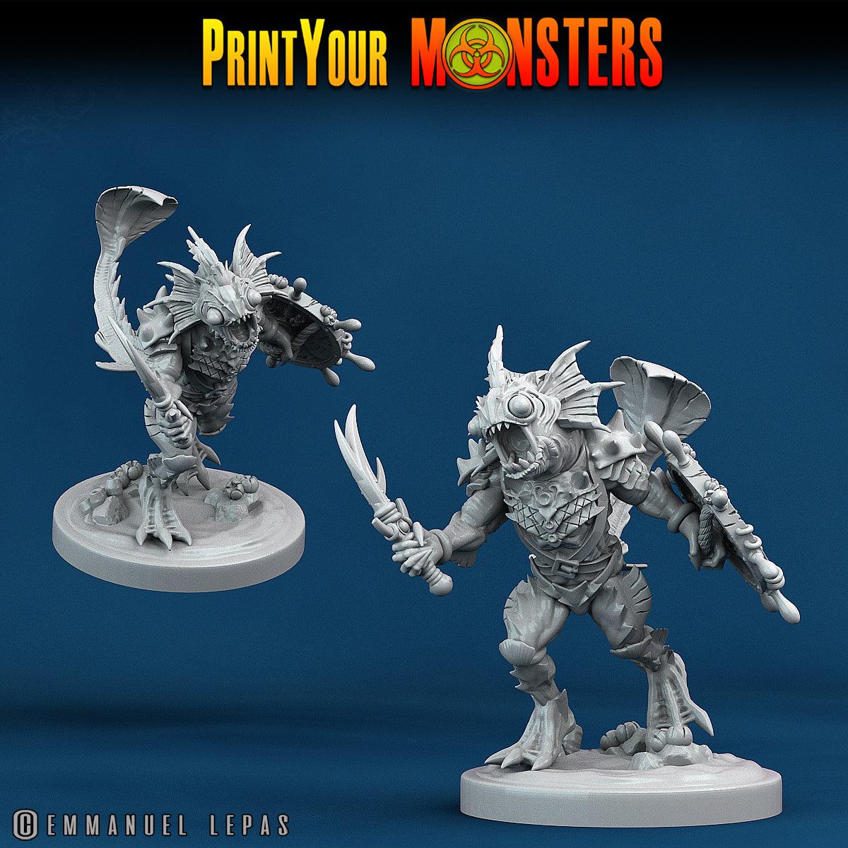3D Printed Print Your Monsters Searakins The Searakin Domination Set 28mm - 32mm D&D Wargaming - 3D Printing Boss 