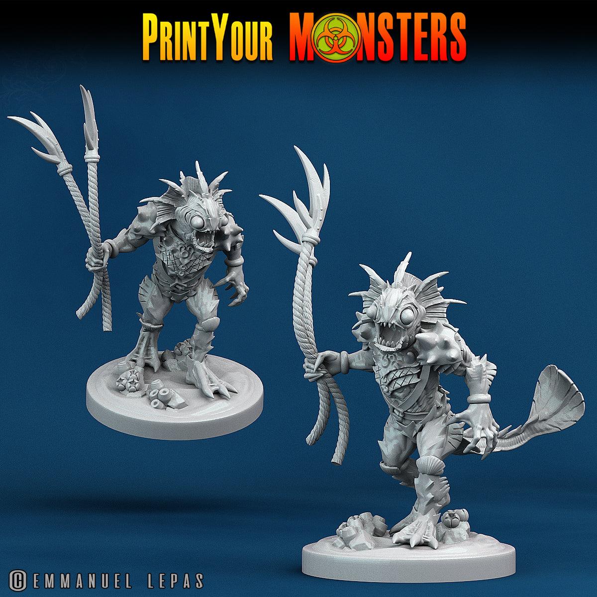 3D Printed Print Your Monsters Searakins The Searakin Domination Set 28mm - 32mm D&D Wargaming - 3D Printing Boss 
