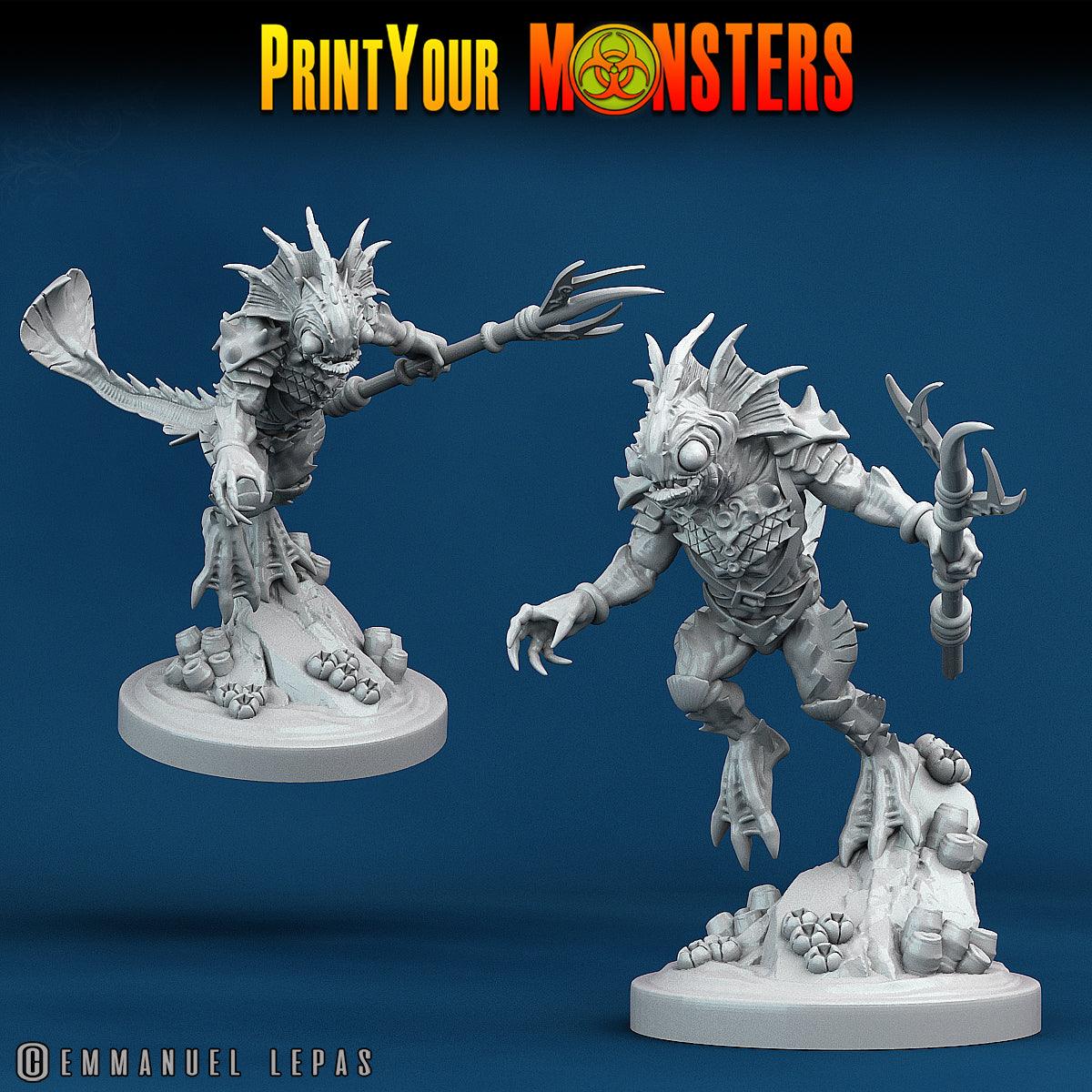 3D Printed Print Your Monsters Searakins The Searakin Domination Set 28mm - 32mm D&D Wargaming - 3D Printing Boss 