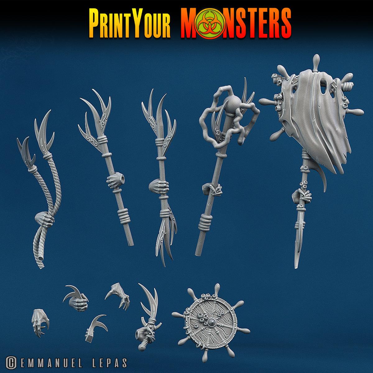 3D Printed Print Your Monsters Searakins The Searakin Domination Set 28mm - 32mm D&D Wargaming - 3D Printing Boss 