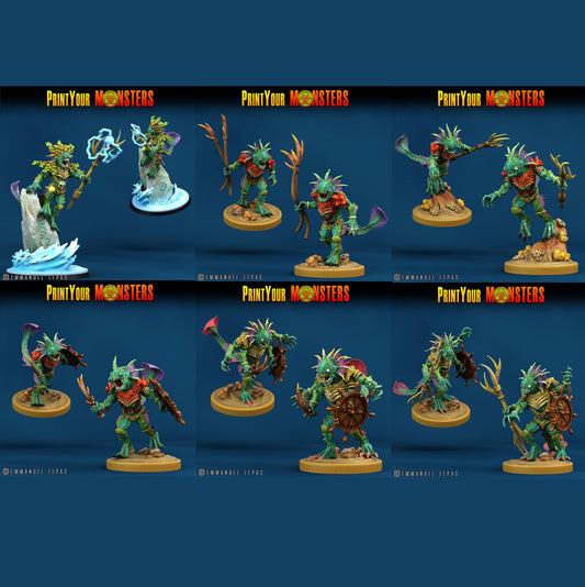3D Printed Print Your Monsters Searakins The Searakin Domination Set 28mm - 32mm D&D Wargaming - 3D Printing Boss 