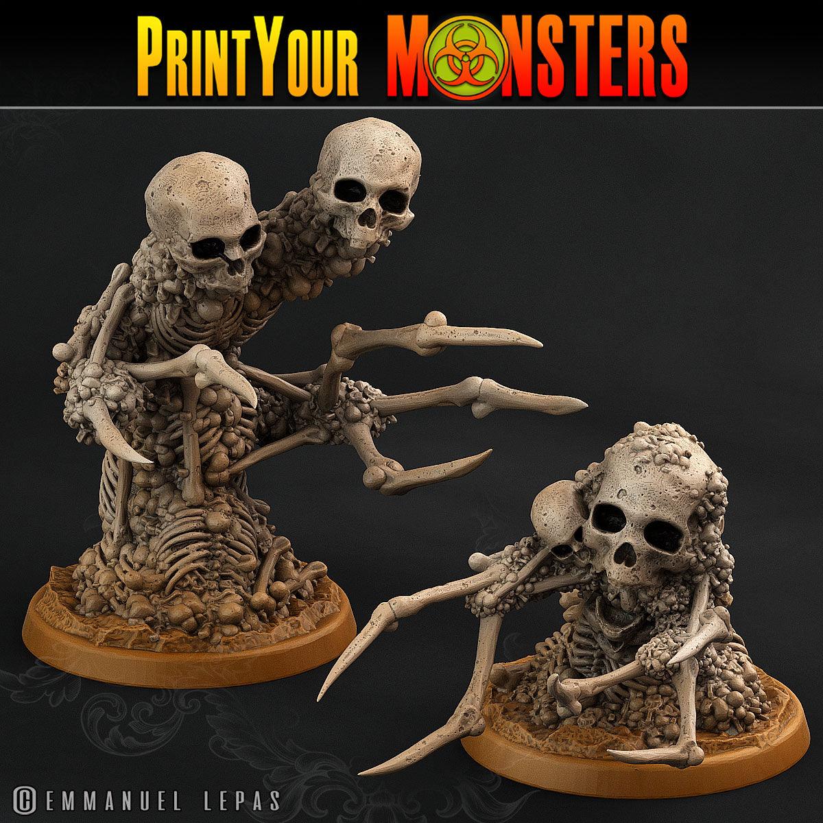 3D Printed Print Your Monsters Skeletons Land of Bones Set 28mm - 32mm D&D Wargaming - 3D Printing Boss 