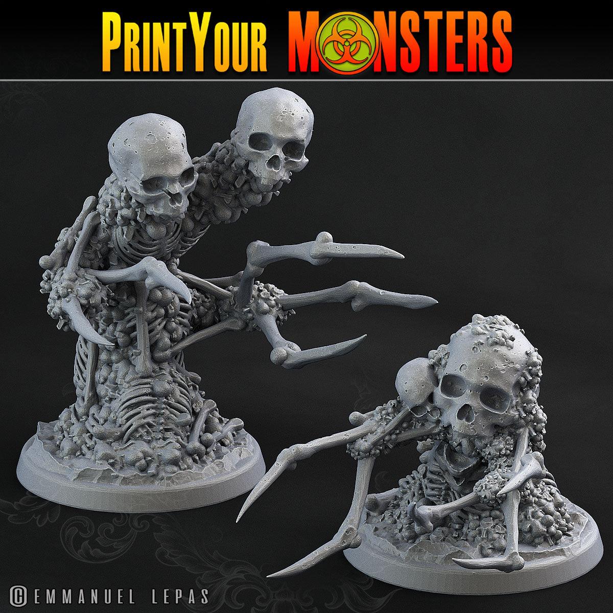 3D Printed Print Your Monsters Skeletons Land of Bones Set 28mm - 32mm D&D Wargaming - 3D Printing Boss 