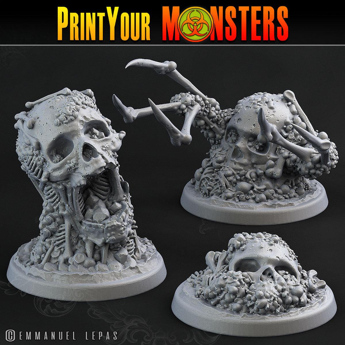 3D Printed Print Your Monsters Skeletons Land of Bones Set 28mm - 32mm D&D Wargaming - 3D Printing Boss 
