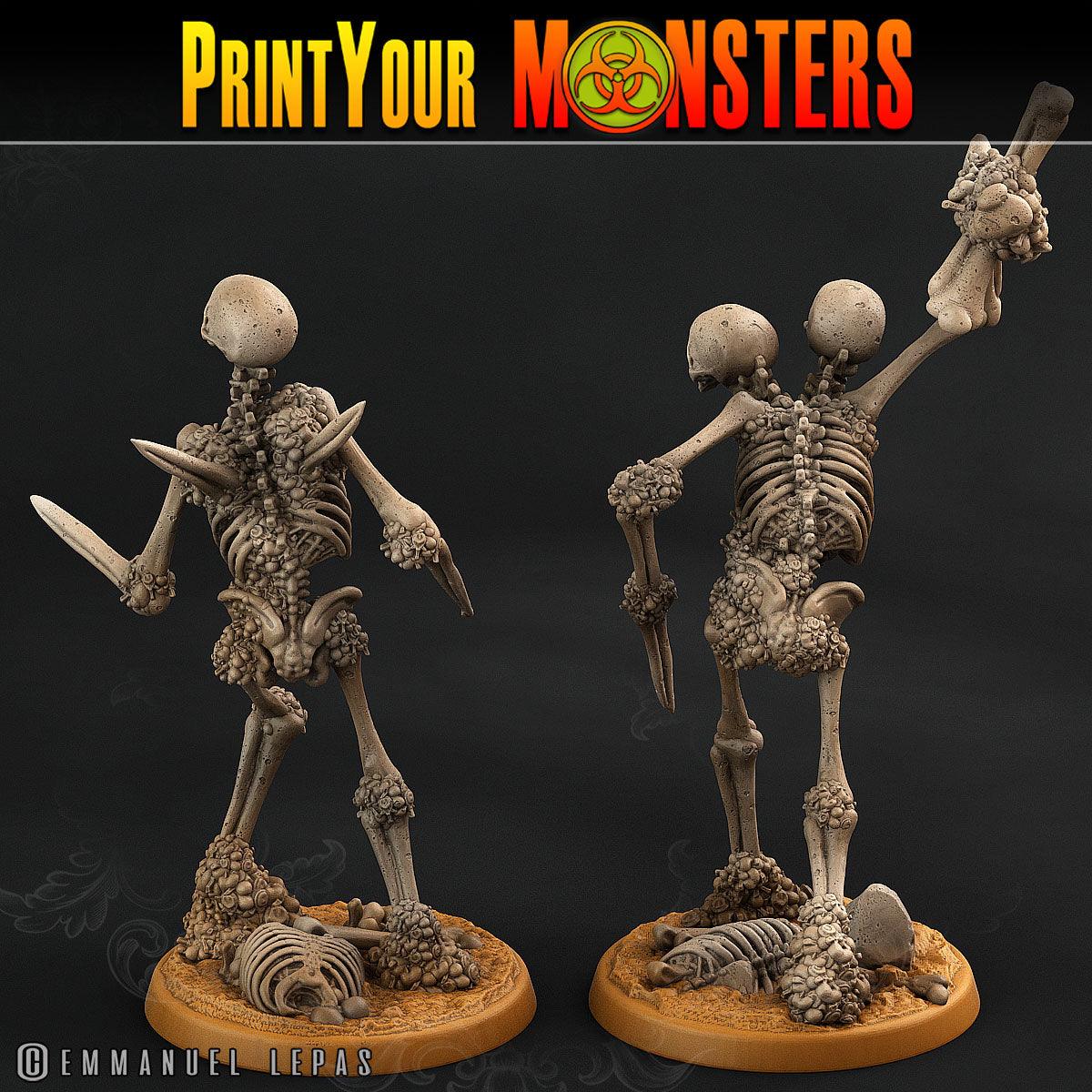 3D Printed Print Your Monsters Skeletons Land of Bones Set 28mm - 32mm D&D Wargaming - 3D Printing Boss 