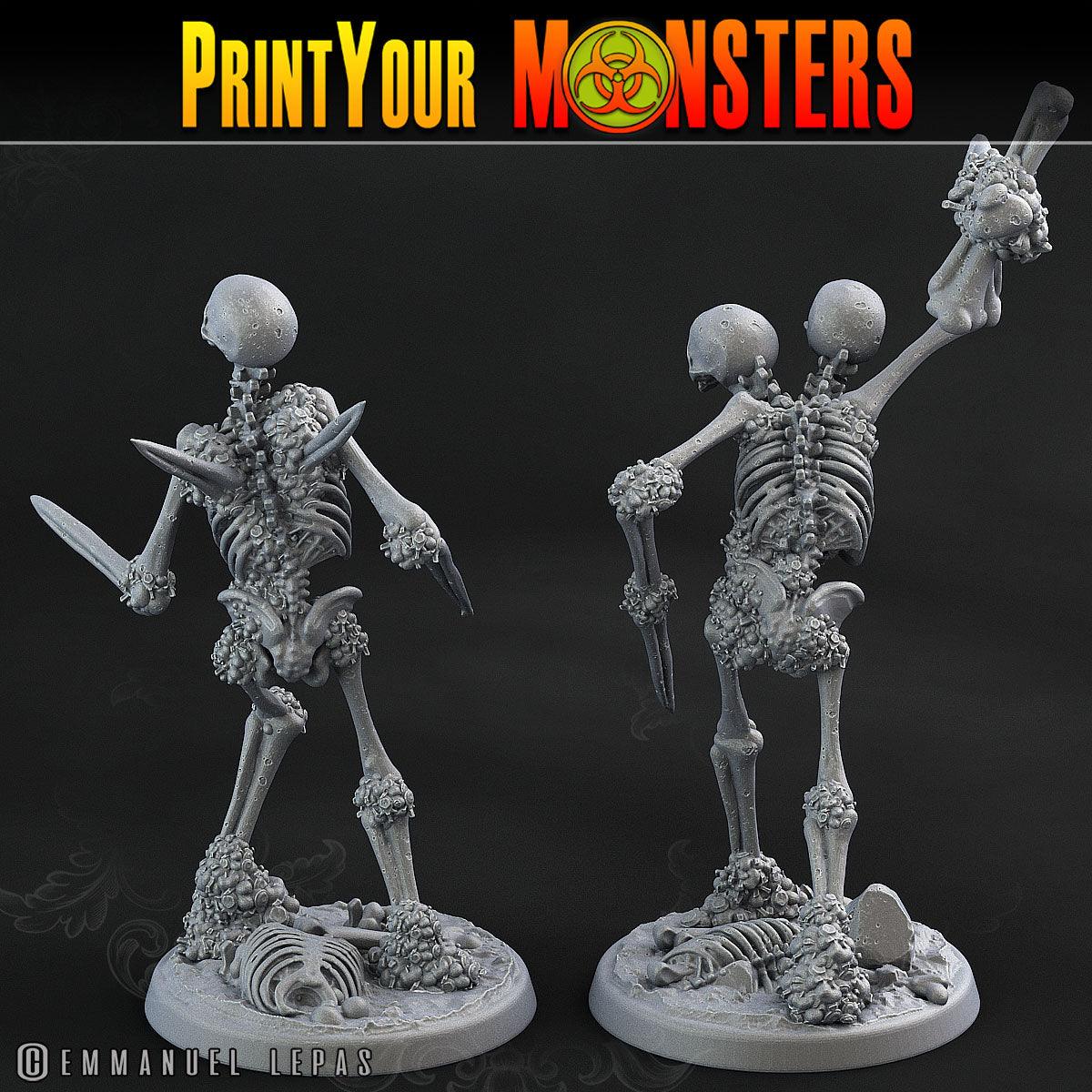 3D Printed Print Your Monsters Skeletons Land of Bones Set 28mm - 32mm D&D Wargaming - 3D Printing Boss 