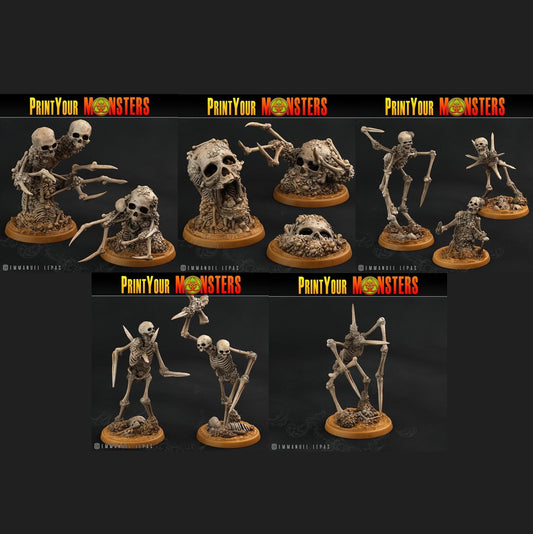 3D Printed Print Your Monsters Skeletons Land of Bones Set 28mm - 32mm D&D Wargaming - 3D Printing Boss 