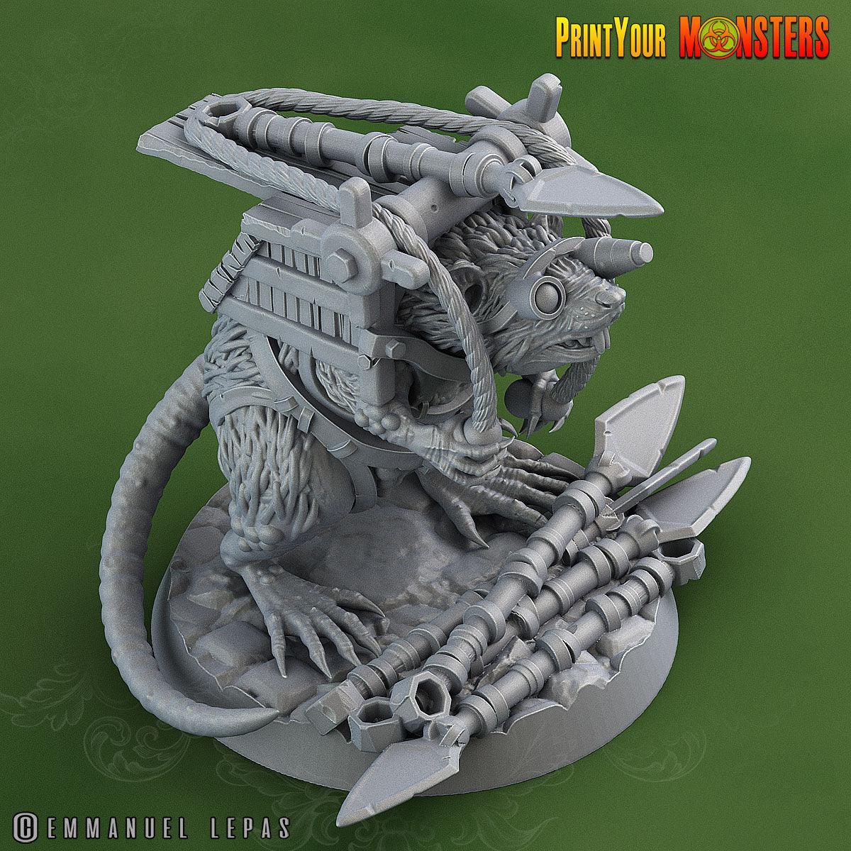 3D Printed Print Your Monsters Skirmisher Rats The Toxic Rats Domination Set 28mm - 32mm D&D Wargaming - 3D Printing Boss 