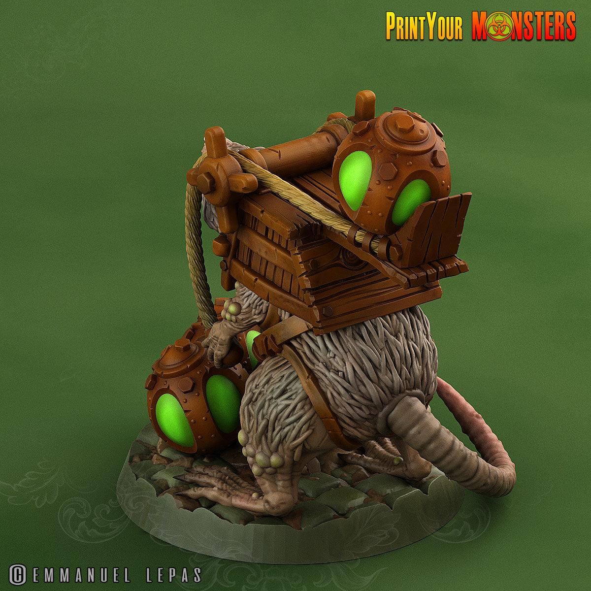 3D Printed Print Your Monsters Skirmisher Rats The Toxic Rats Domination Set 28mm - 32mm D&D Wargaming - 3D Printing Boss 