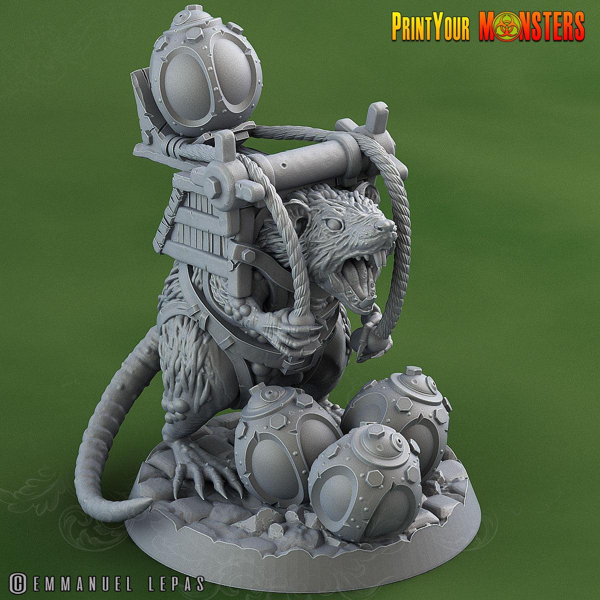 3D Printed Print Your Monsters Skirmisher Rats The Toxic Rats Domination Set 28mm - 32mm D&D Wargaming - 3D Printing Boss 