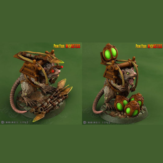 3D Printed Print Your Monsters Skirmisher Rats The Toxic Rats Domination Set 28mm - 32mm D&D Wargaming - 3D Printing Boss 