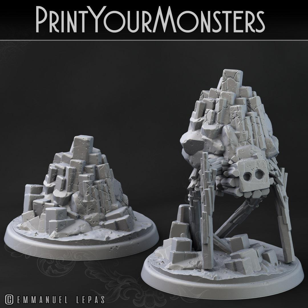 3D Printed Print Your Monsters Terranids Basalt Earth Elemental Set 28mm - 32mm D&D Wargaming - 3D Printing Boss 