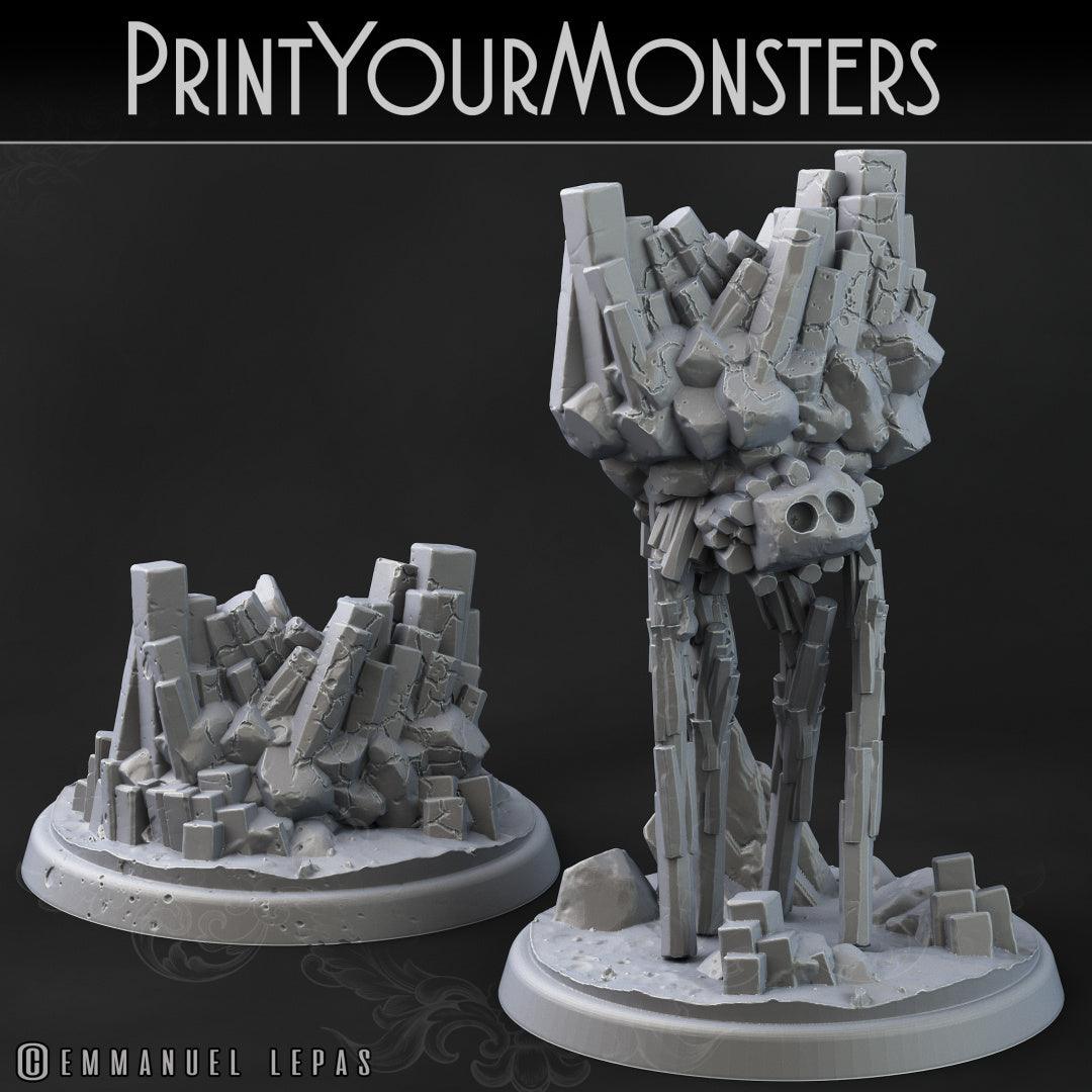 3D Printed Print Your Monsters Terranids Basalt Earth Elemental Set 28mm - 32mm D&D Wargaming - 3D Printing Boss 