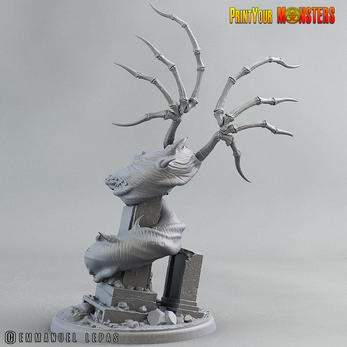 3D Printed Print Your Monsters The Living Graveyard Graveyard Dragon 28mm - 32mm D&D Wargaming - 3D Printing Boss 
