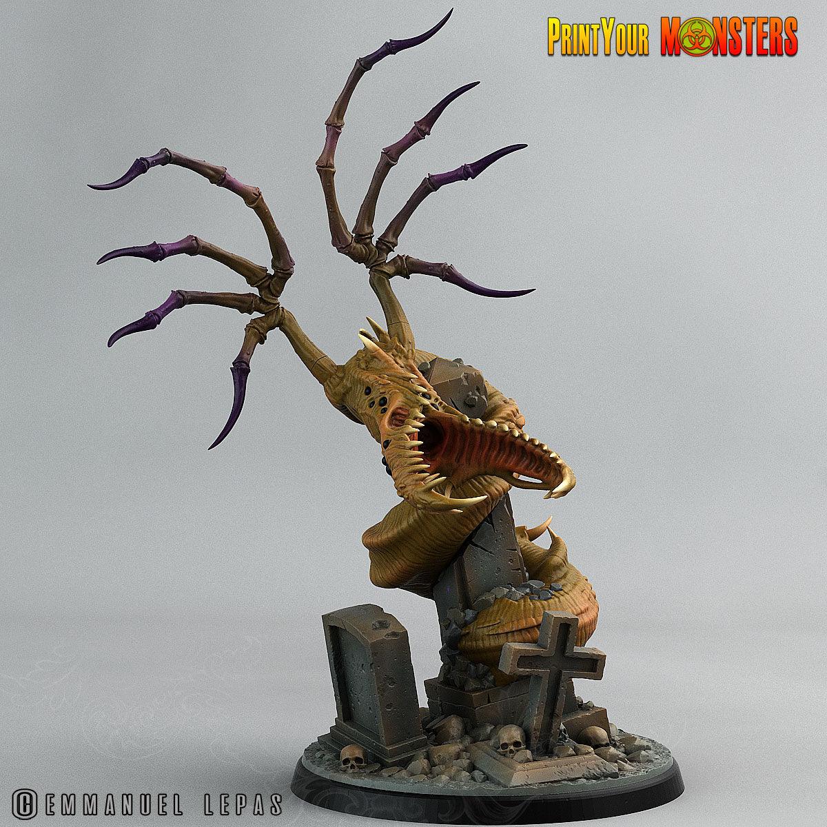 3D Printed Print Your Monsters The Living Graveyard Graveyard Dragon 28mm - 32mm D&D Wargaming - 3D Printing Boss 