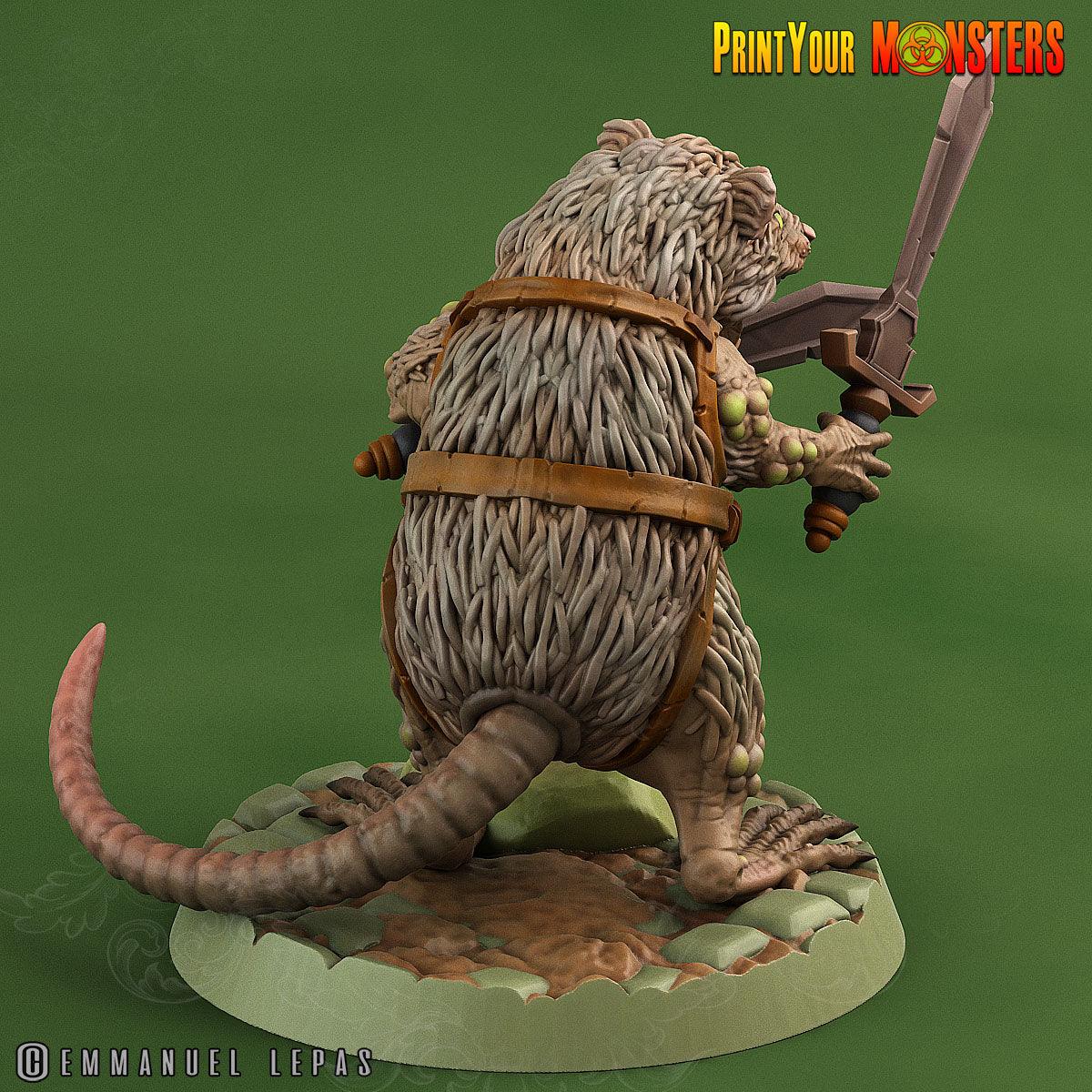 3D Printed Print Your Monsters Toxic Rat Soldiers The Toxic Rats Domination Set 28mm - 32mm D&D Wargaming - 3D Printing Boss 