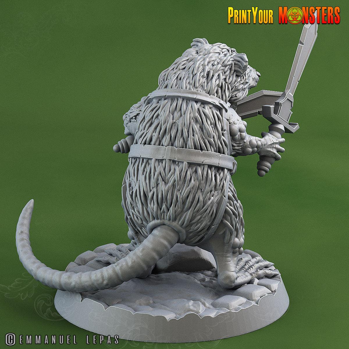 3D Printed Print Your Monsters Toxic Rat Soldiers The Toxic Rats Domination Set 28mm - 32mm D&D Wargaming - 3D Printing Boss 