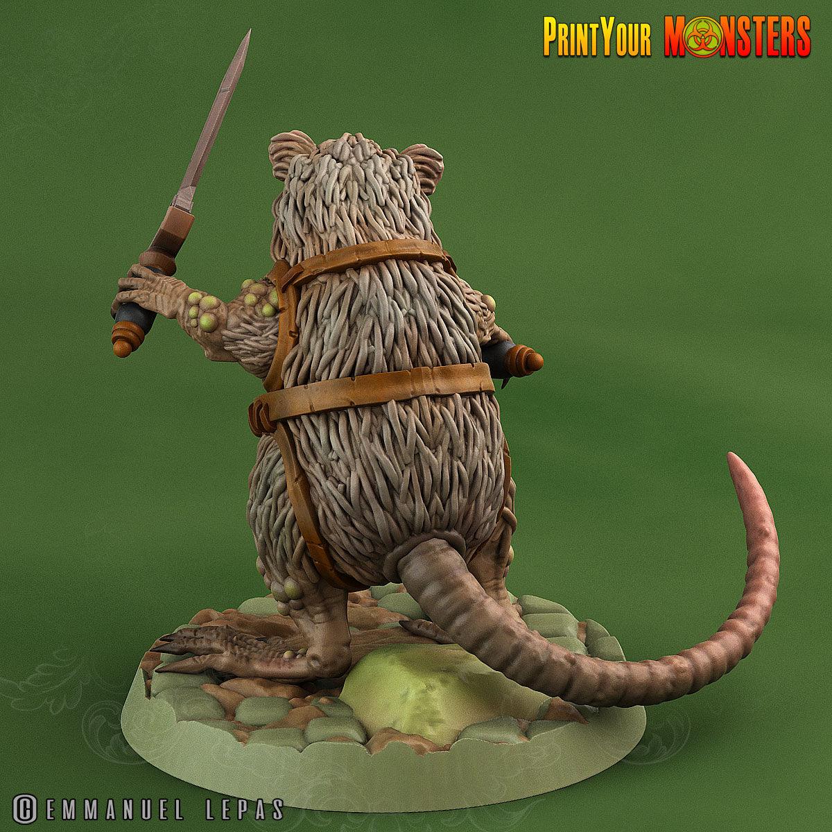 3D Printed Print Your Monsters Toxic Rat Soldiers The Toxic Rats Domination Set 28mm - 32mm D&D Wargaming - 3D Printing Boss 