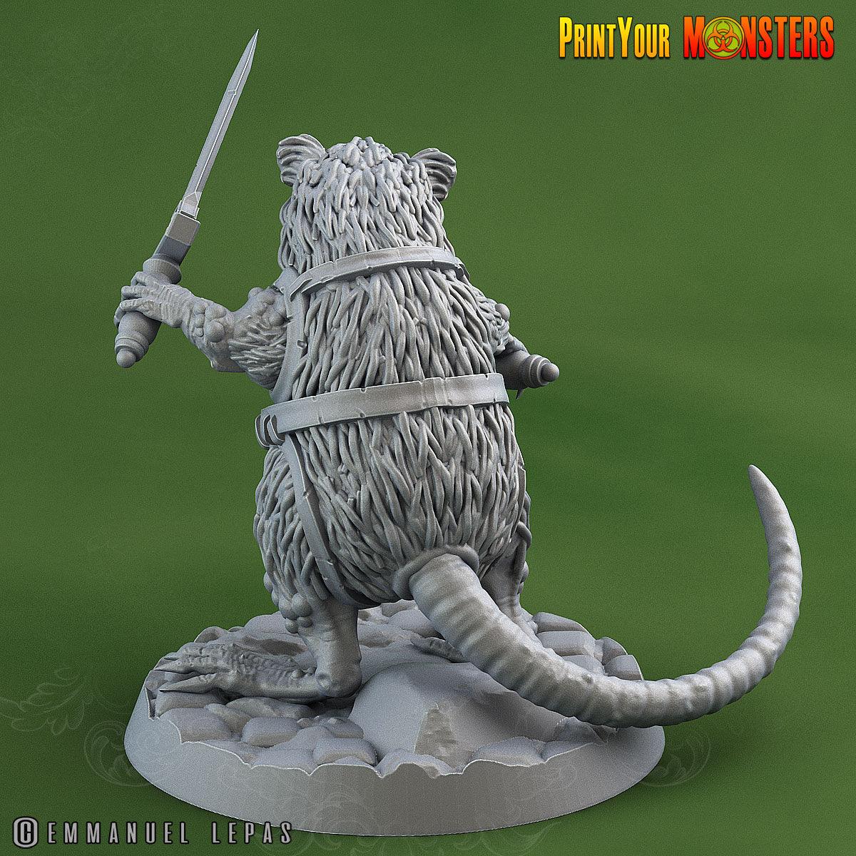 3D Printed Print Your Monsters Toxic Rat Soldiers The Toxic Rats Domination Set 28mm - 32mm D&D Wargaming - 3D Printing Boss 