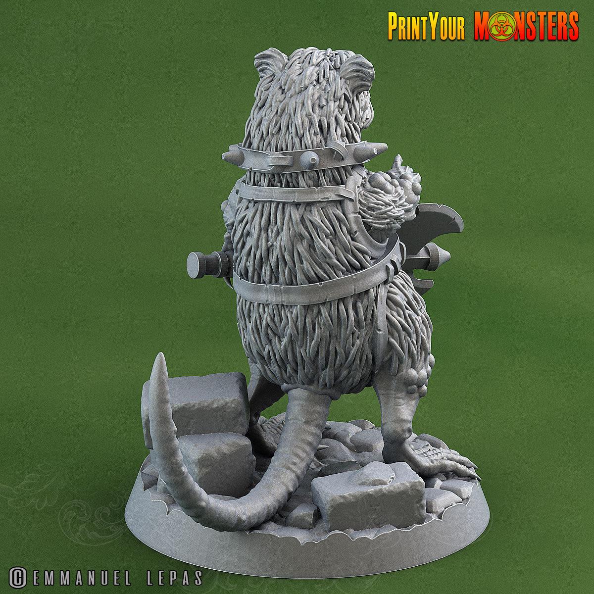3D Printed Print Your Monsters Toxic Rat Soldiers The Toxic Rats Domination Set 28mm - 32mm D&D Wargaming - 3D Printing Boss 