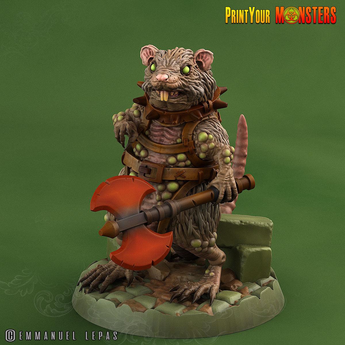 3D Printed Print Your Monsters Toxic Rat Soldiers The Toxic Rats Domination Set 28mm - 32mm D&D Wargaming - 3D Printing Boss 