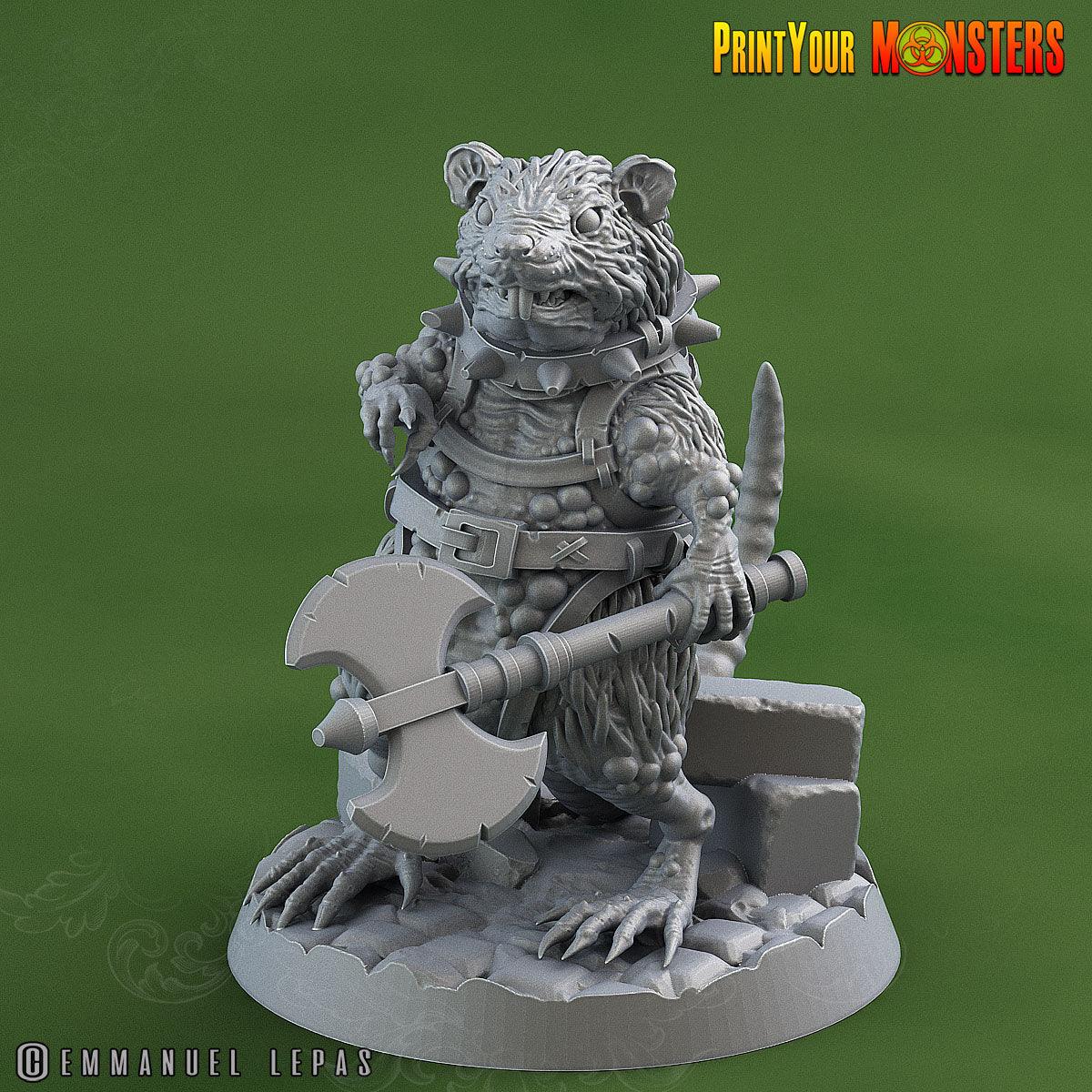 3D Printed Print Your Monsters Toxic Rat Soldiers The Toxic Rats Domination Set 28mm - 32mm D&D Wargaming - 3D Printing Boss 