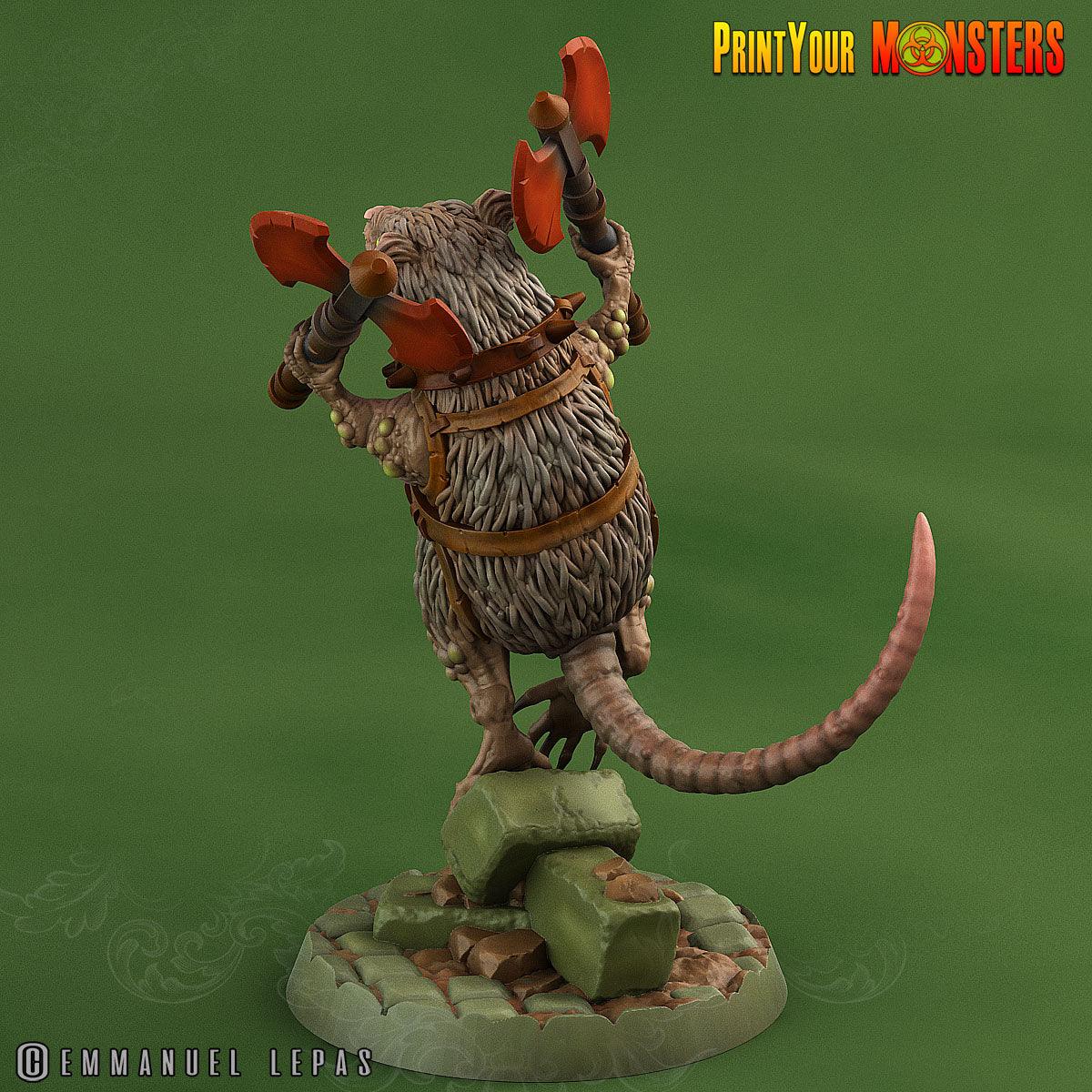 3D Printed Print Your Monsters Toxic Rat Soldiers The Toxic Rats Domination Set 28mm - 32mm D&D Wargaming - 3D Printing Boss 