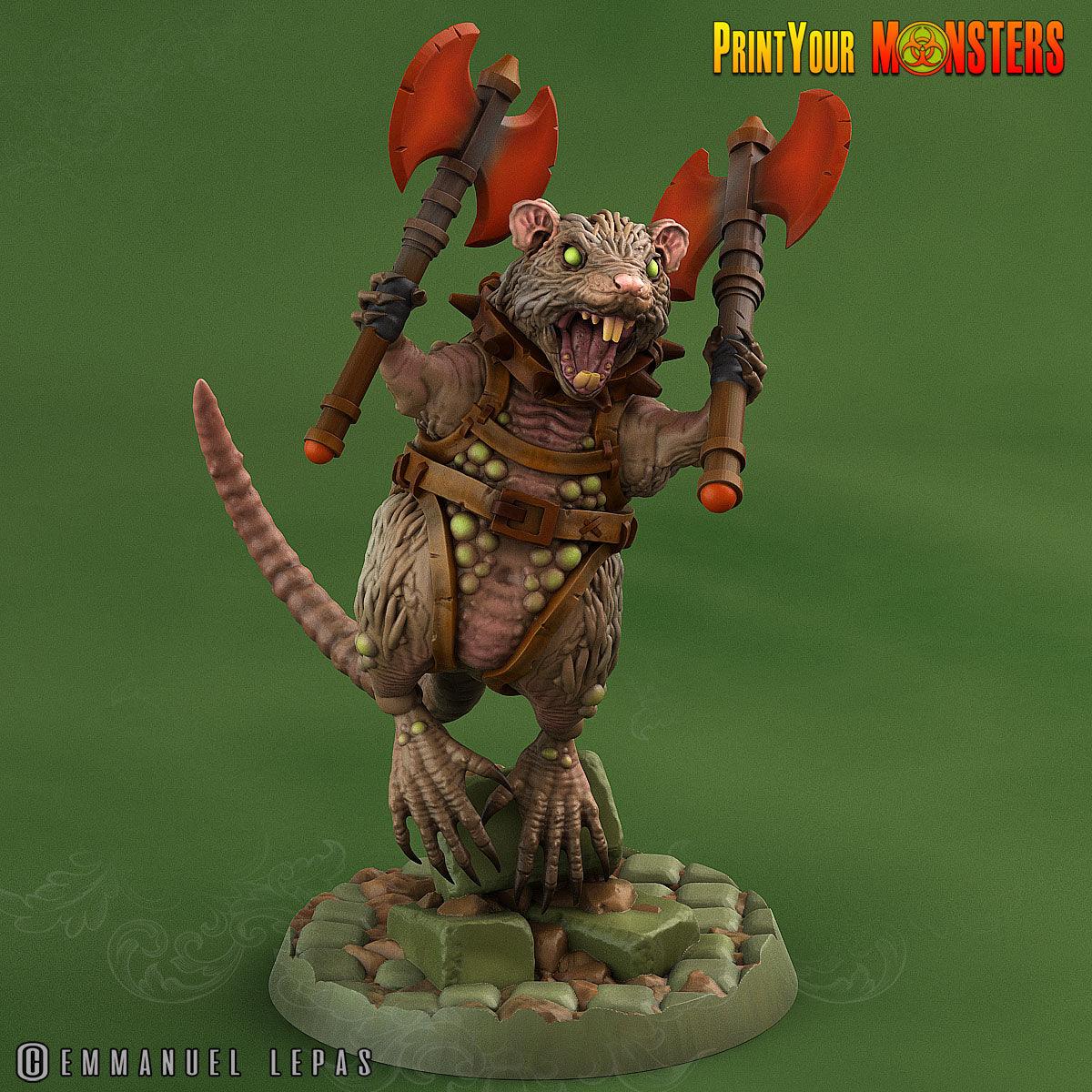 3D Printed Print Your Monsters Toxic Rat Soldiers The Toxic Rats Domination Set 28mm - 32mm D&D Wargaming - 3D Printing Boss 
