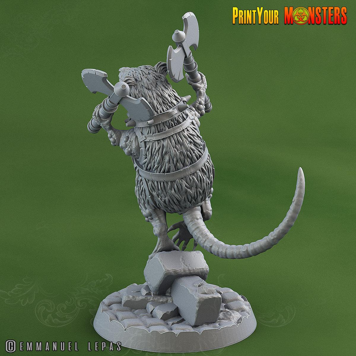 3D Printed Print Your Monsters Toxic Rat Soldiers The Toxic Rats Domination Set 28mm - 32mm D&D Wargaming - 3D Printing Boss 