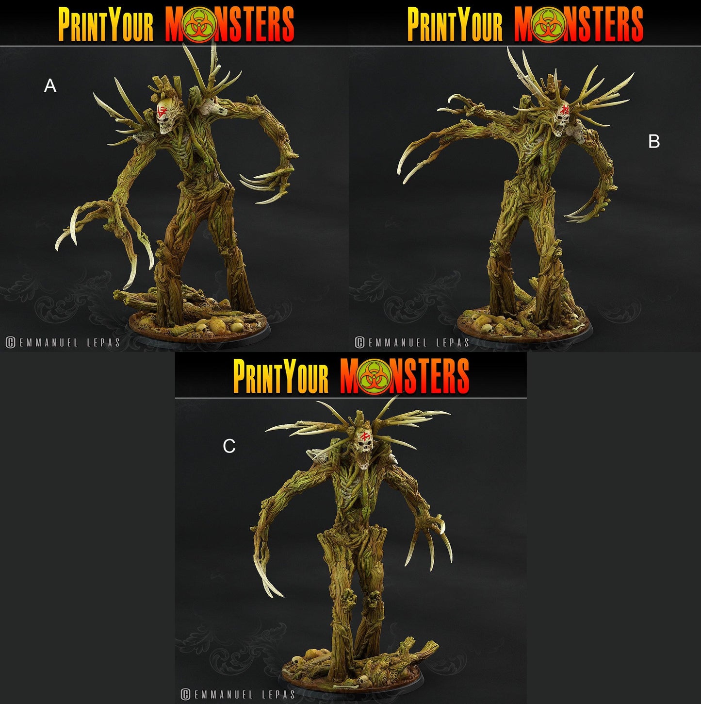 3D Printed Print Your Monsters Undead Treants The Shadowcreep Wood Set 28mm - 32mm D&D Wargaming - 3D Printing Boss 