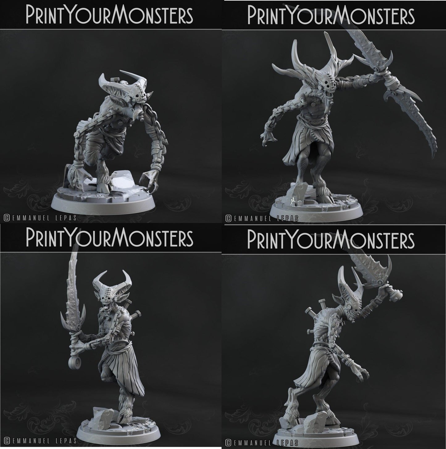 3D Printed Print your Monster Demons Set 28 32mm D&D - 3D Printing Boss 