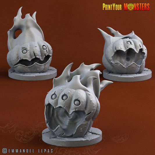 3D Printed Print your Monster Fire Pumpkins Pumpkins From Hell 28 32mm D&D - 3D Printing Boss 
