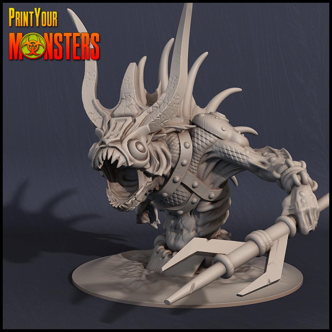 3D Printed Print your Monster Fishmen 28 32mm D&D - 3D Printing Boss 