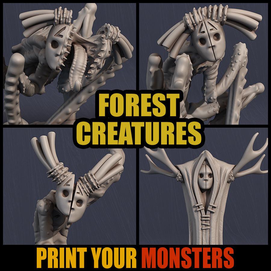 3D Printed Print your Monster Forest Creature Mask Set 28 32mm D&D - 3D Printing Boss 